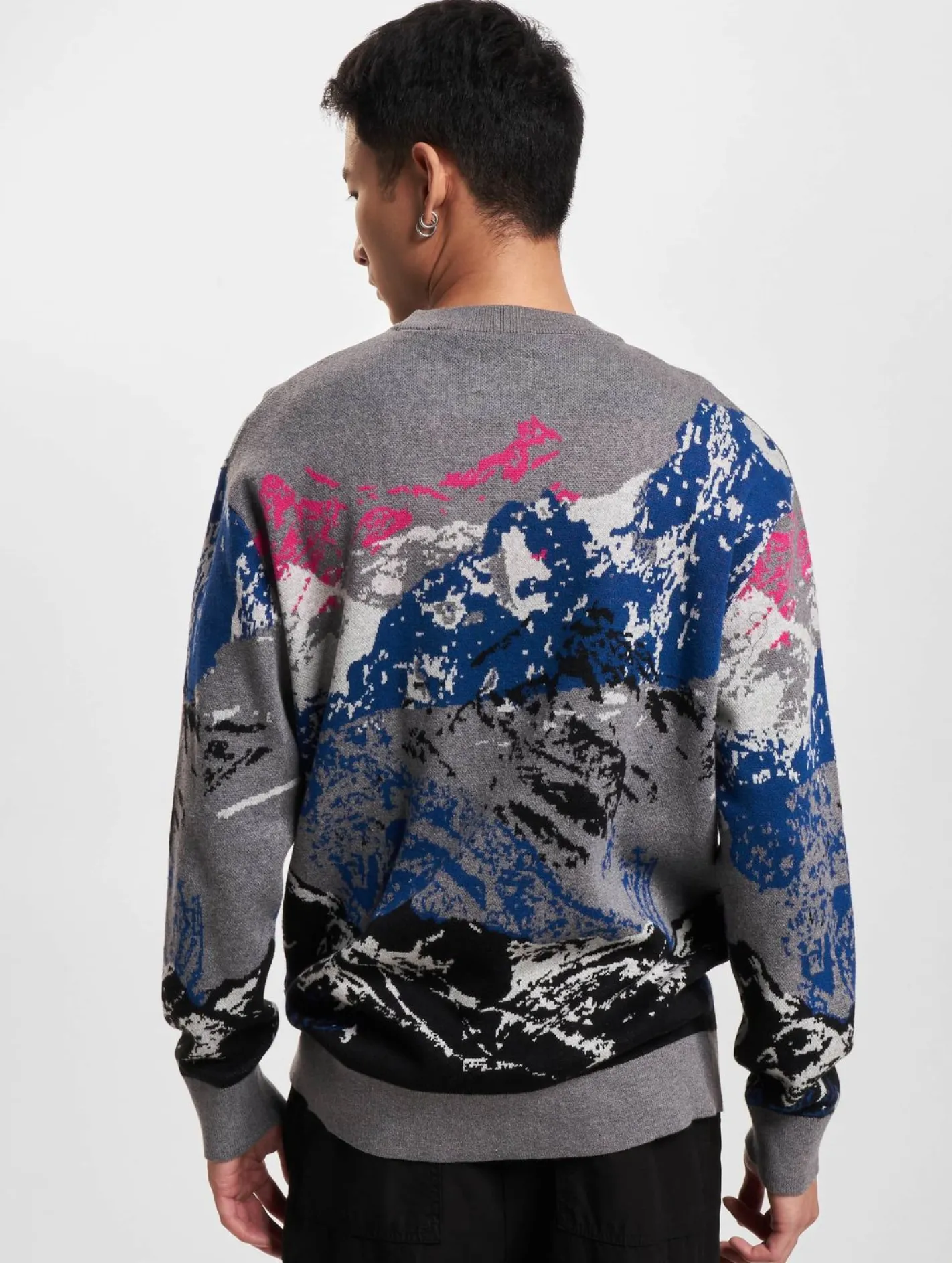 Pullover & Sweater*ONLY & SONS Maxin 12 Lässiges Strick-Sweatshirt mit Rundhalsausschnitt, Dunkelgrau-Melange