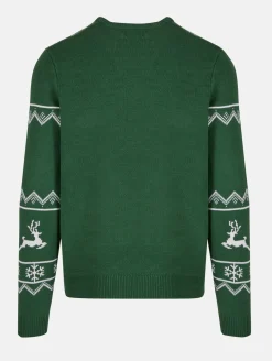 Pullover & Sweater*ONLY & SONS Xmas Reg 5 Allover-Strickpullover mit Rundhalsausschnitt und Hirschmotiv