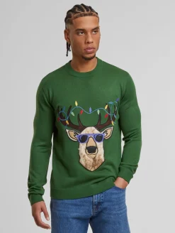 Pullover & Sweater*ONLY & SONS Xmas Reg 5 Rundhalspullover mit formeller Gartenbeleuchtung