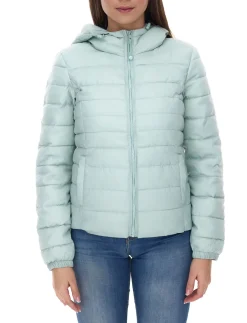 Mäntel & Jacken*ONLY Damen Stepp-Jacke Übergangs-Jacke mit Stehkragen oder Kapuze Basic-Jacke oder Hellblau Schwarz