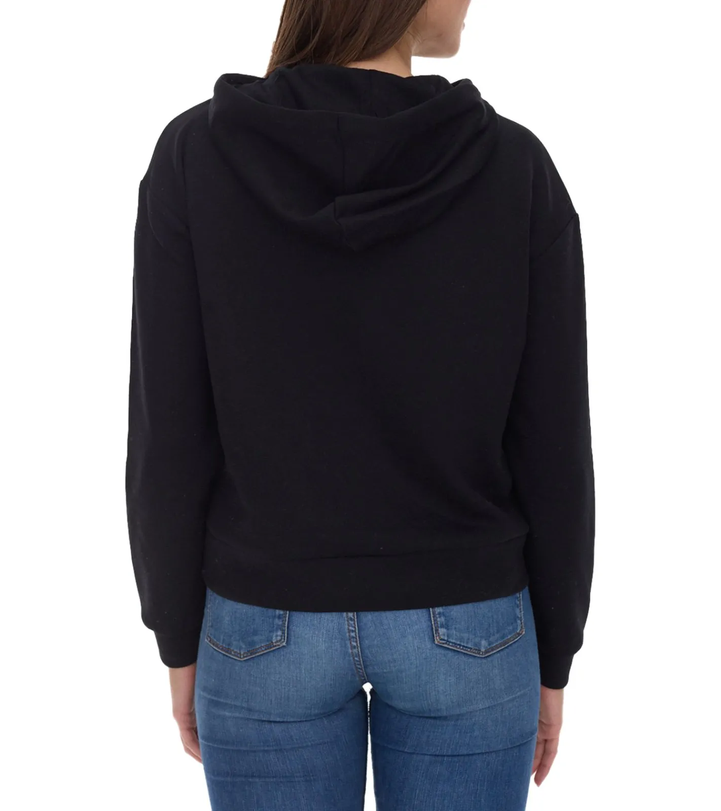 Sweater & Pullover*ONLY Play Damen Crop-Hoodie Kapuzen-Pullover kurzer Sweat-Shirt Basic-Pullover 15245850 Schwarz