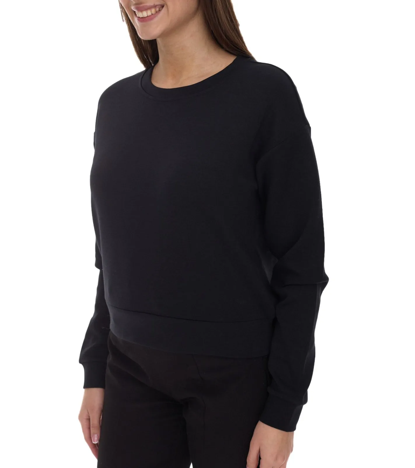 Sweater & Pullover*ONLY Play Damen Rundhals-Pullover Sweat-Shirt Basic-Pullover 15230217 Schwarz