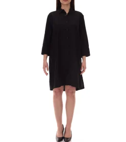 Kleider|Poloshirts & Blusen*OTTO Damen Sommer-Kleid stylische Alltags-Bluse 3/4-Arm 43435241 Schwarz