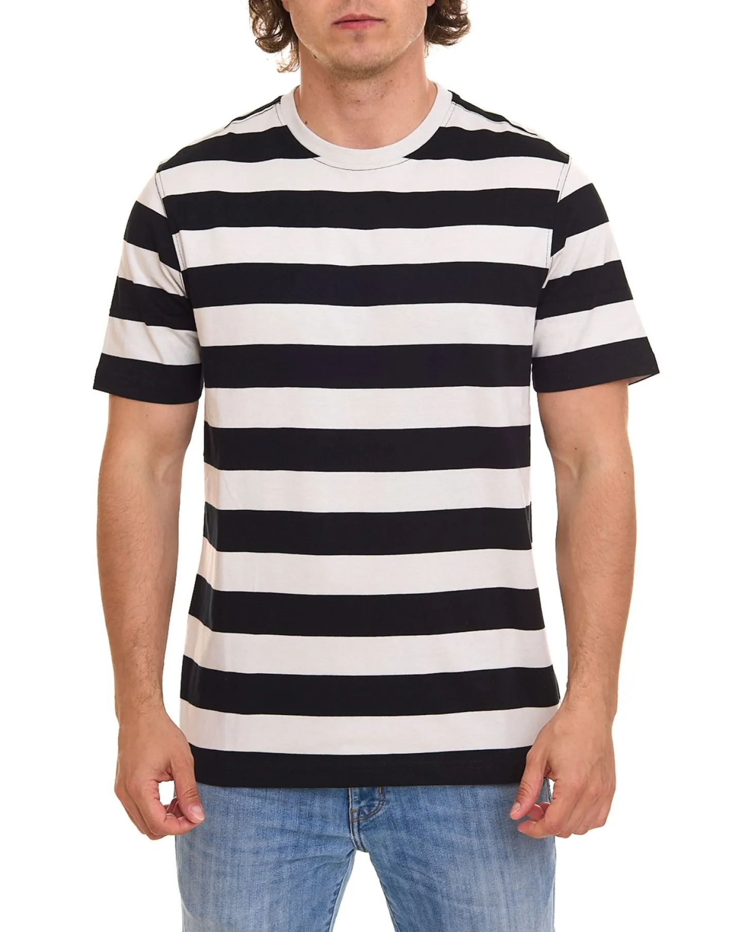 T-Shirts & Tank Tops*OTTO products Herren gestreiftes T-Shirt nachhaltiges Sommer-Shirt aus Bio-Baumwolle 73316559 Grau/Schwarz