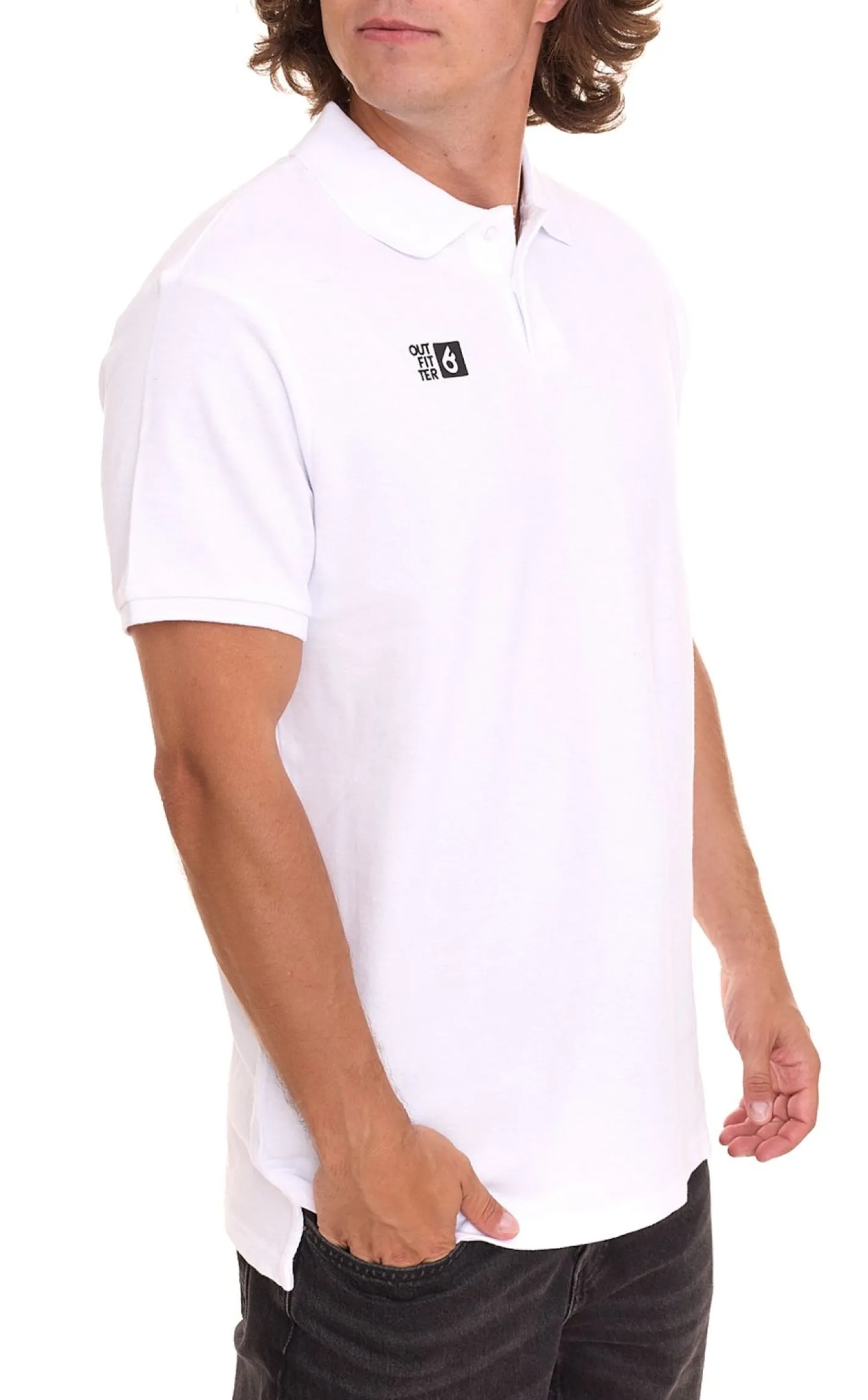 Hemden & Poloshirts*Outfitter OCEAN FABRICS Herren Polo-Hemd angenehmes Sommer-Shirt 1049-OTW-10 Weiß