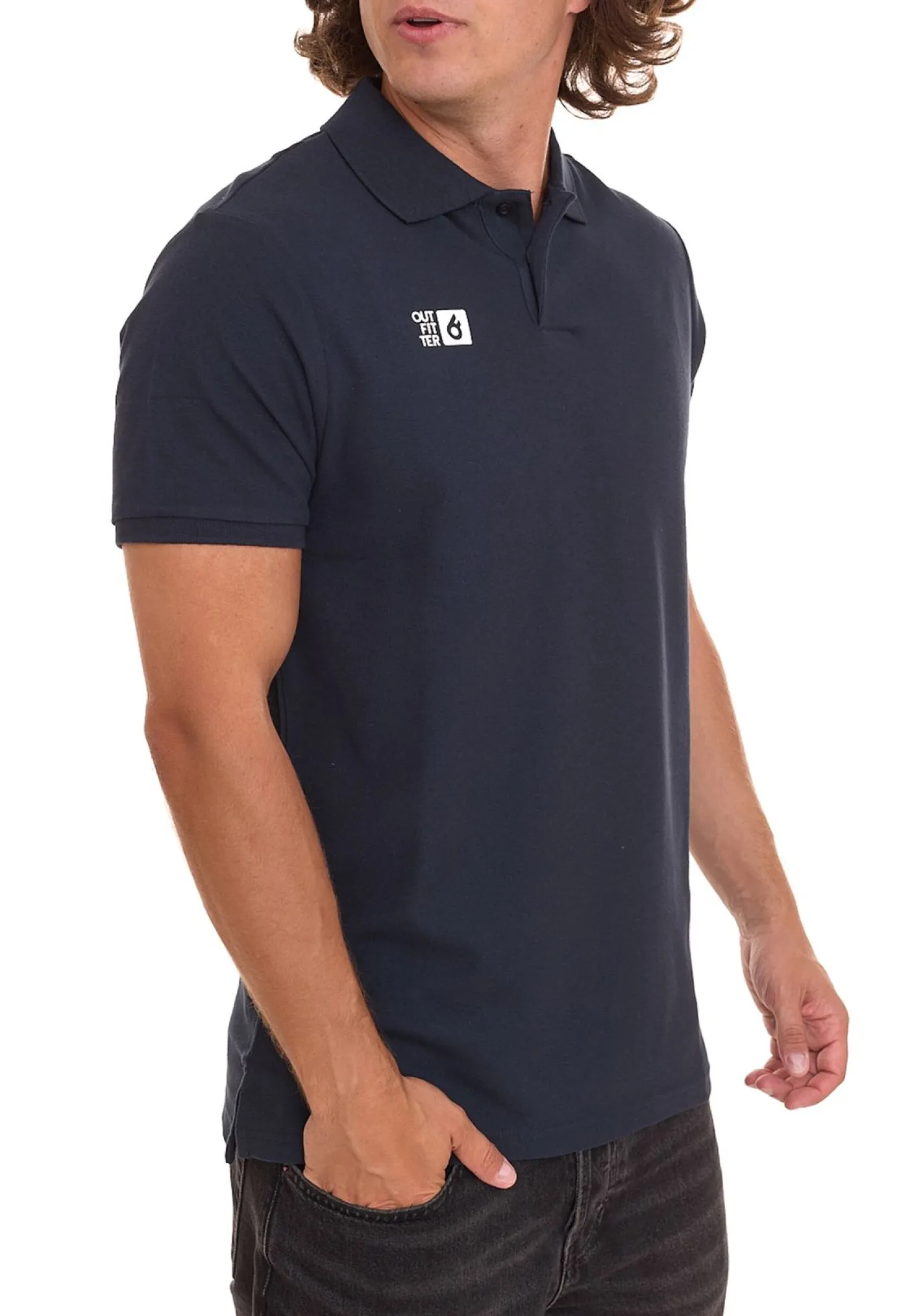 Hemden & Poloshirts*Outfitter OCEAN FABRICS Herren Polo-Hemd angenehmes Sommer-Shirt 1049-OTW-42 Dunkelblau