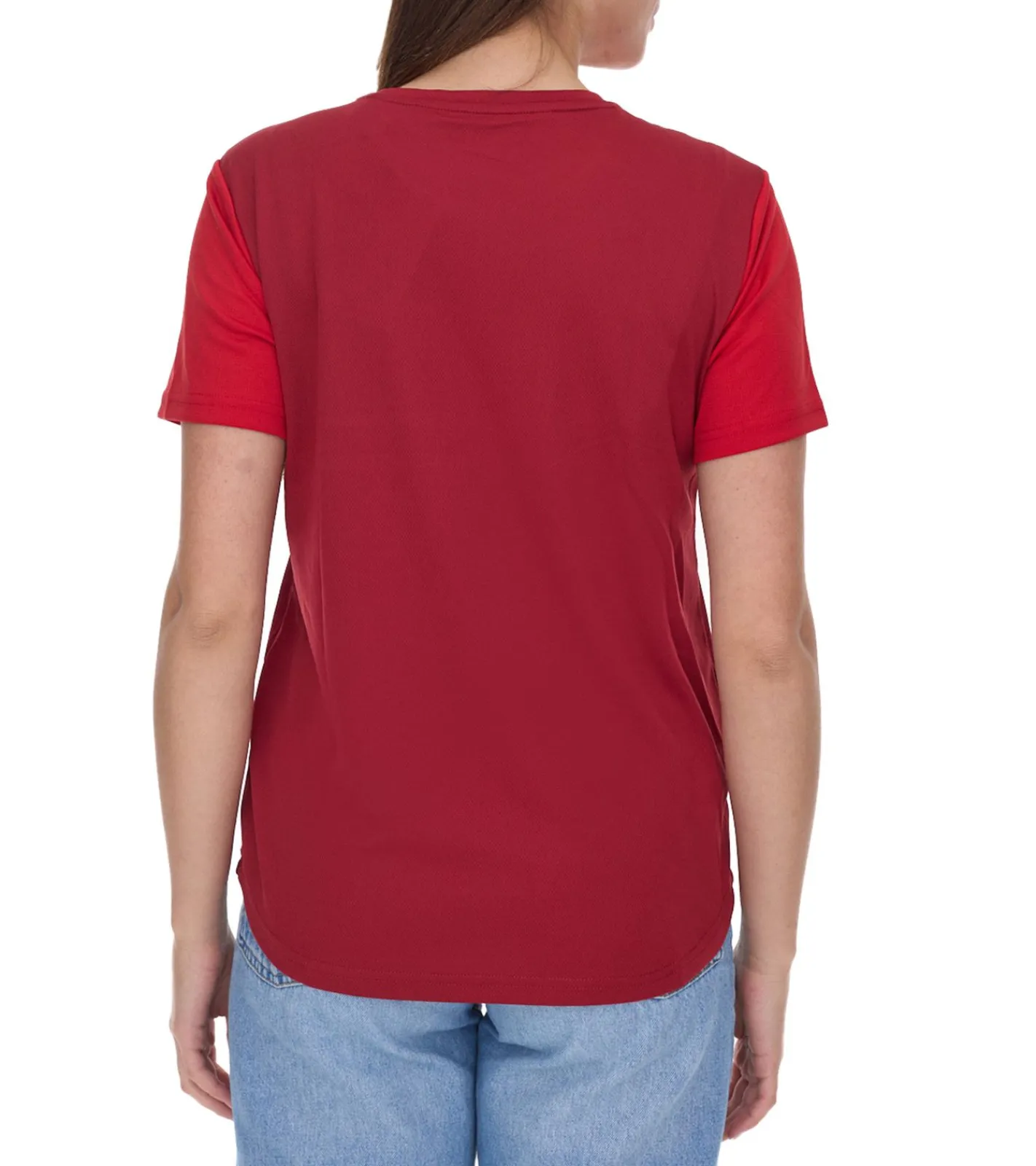 Sportoberbekleidung|Tops & T-Shirts*Outfitter OCEAN FABRICS TAHI Damen nachhaltiges Training-Shirt mit Mesh-Einsätzen Fitness-Shirt Kurzarm-Shirt OUT-W-1021-OTW-34 Rot