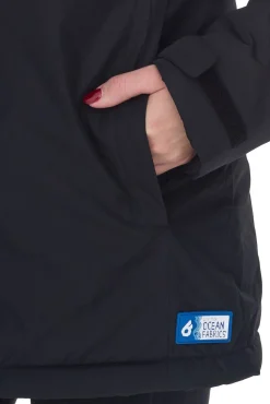 Mäntel & Jacken*Outfitter OCEAN FABRICS TAHI Damen nachhaltige Winter-Jacke mit verstellbarer Kapuze Herbst-Jacke OUT-W-1035-OTW in oder Schwarz Dunkelblau