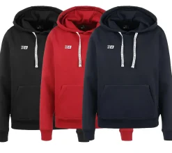 Pullover & Sweater|Sweater & Pullover*Outfitter Ocean Fabrics Thai Herren und Damen Hoodie nachhaltiger Baumwoll-Pullover mit Kapuze im Basic-Style OUT-1003-OTW Schwarz, Rot oder Dunkelblau