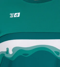 Sportoberbekleidung|Tops & T-Shirts*Outfitter OCEAN FABRICS TAHI Damen nachhaltiges Training-Shirt mit Mesh-Einsätzen Fitness-Shirt Kurzarm-Shirt OUT-W-1021-OTW-23 Grün