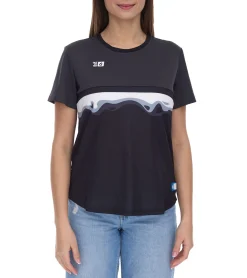 Sportoberbekleidung|Tops & T-Shirts*Outfitter OCEAN FABRICS TAHI Damen nachhaltiges Training-Shirt mit Mesh-Einsätzen Fitness-Shirt Kurzarm-Shirt OUT-W-1021-OTW-61 Schwarz