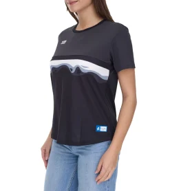 Sportoberbekleidung|Tops & T-Shirts*Outfitter OCEAN FABRICS TAHI Damen nachhaltiges Training-Shirt mit Mesh-Einsätzen Fitness-Shirt Kurzarm-Shirt OUT-W-1021-OTW-61 Schwarz