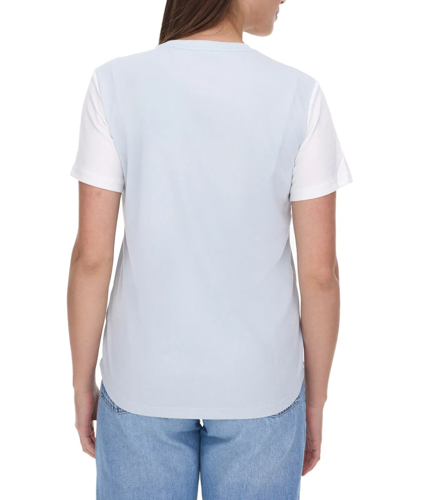 Sportoberbekleidung|Tops & T-Shirts*Outfitter OCEAN FABRICS TAHI Damen nachhaltiges Training-Shirt mit Mesh-Einsätzen Fitness-Shirt Kurzarm-Shirt OUT-W-1021-OTW-11 Hellblau/Weiß