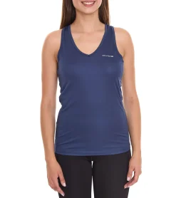 Fitnessmode & Jogginghosen|Tops & T-Shirts*OXIDE Damen Sport-Top Sommer-Top mit Logo auf der Brust Tank-Top Sport-Ausrüstung 7456021 Dunkelblau