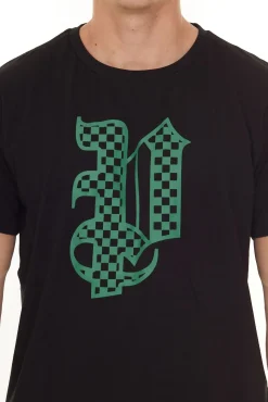 T-Shirts & Tank Tops*PASH Herren Kurzarm-Shirt mit verschiedenen großem Frontprints Baumwoll-T-Shirt PATR00 Schwarz/Weiß