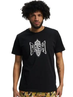 T-Shirts & Tank Tops*PASH Logo Classic R-Ausschnitt T-Shirt schwarz