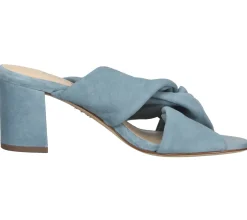 Zehentrenner & Sandalen*PETER KAISER Damen Pantolette Echtleder-Sandale mit geknotetem Riemen Sommer-Schuhe 06117-038 Hellblau