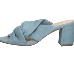 Zehentrenner & Sandalen*PETER KAISER Damen Pantolette Echtleder-Sandale mit geknotetem Riemen Sommer-Schuhe 06117-038 Hellblau