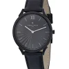 Damenuhren|Damenuhren*Pierre Cardin Damen Armband-Uhr schlichtes Ziffernblatt analoge Quarz-Uhr mit Leder-Armband 3ATM 40mm CPI.2006 Schwarz
