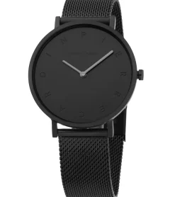 Damenuhren|Damenuhren*Pierre Cardin Damen Armband-Uhr schlichtes Ziffernblatt analoge Quarz-Uhr mit Edelstahl-Armband 3ATM 39mm CBV.1054 Schwarz