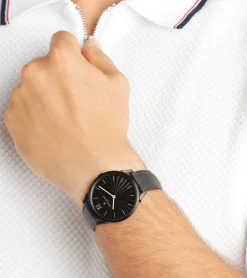 Damenuhren|Damenuhren*Pierre Cardin Damen Armband-Uhr schlichtes Ziffernblatt analoge Quarz-Uhr mit Leder-Armband 3ATM 40mm CPI.200 Schwarz, Schwarz/Gold oder Schwarz/Silber