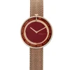 Damenuhren|Damenuhren*Pierre Cardin Damen Armband-Uhr modernes Ziffernblatt analoge Quarz-Uhr mit Edelstahl-Armband 3ATM 33mm CMA.0003 Rose-Gold/Rot