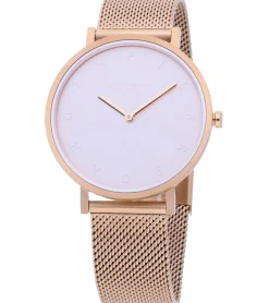 Damenuhren|Damenuhren*Pierre Cardin Damen Armband-Uhr schlichtes Ziffernblatt analoge Quarz-Uhr mit Edelstahl-Armband 3ATM 39mm CBV.1055 Rosa