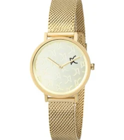 Damenuhren|Damenuhren*Pierre Cardin Damen Armband-Uhr mit Marken-Kürzel auf dem Ziffernblatt analoge Quarz-Uhr mit Edelstahl-Armband 3ATM 31mm CBV.1518 Gold