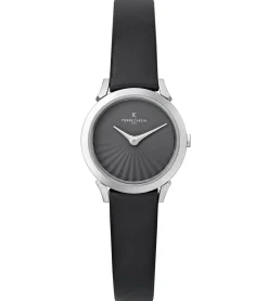 Damenuhren|Damenuhren*Pierre Cardin Damen Armband-Uhr schlichtes Ziffernblatt analoge Quarz-Uhr mit Leder-Armband 3ATM 27mm CPI.250 Schwarz/Weiß oder Schwarz