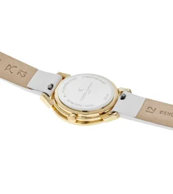 Damenuhren|Damenuhren*Pierre Cardin Damen Armband-Uhr Zweizeiger-Uhr analoge Quarz-Uhr mit Leder-Armband 3ATM 27mm CPI.2509 Weiß/Gold