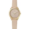 Damenuhren|Damenuhren*Pierre Cardin Damen Armband-Uhr schlichtes Ziffernblatt analoge Quarz-Uhr mit Leder-Armband 3ATM 27mm CPI.2508 Beige/Gold