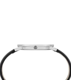 Damenuhren|Damenuhren*Pierre Cardin Damen Armband-Uhr mit Buchstaben der Marke als Ziffern analoge Quarz-Uhr mit Leder-Armband 3ATM 39mm CBV.1001 Schwarz/Silber/Weiß