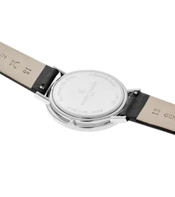 Damenuhren|Damenuhren*Pierre Cardin Damen Armband-Uhr mit Buchstaben der Marke als Ziffern analoge Quarz-Uhr mit Leder-Armband 3ATM 39mm CBV.1001 Schwarz/Silber/Weiß