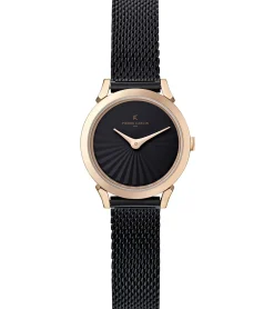 Damenuhren|Damenuhren*Pierre Cardin Damen Armband-Uhr schlichtes Ziffernblatt analoge Quarz-Uhr mit Edelstahl-Armband 3ATM 27mm CPI.25 Schwarz/Gold oder Gold