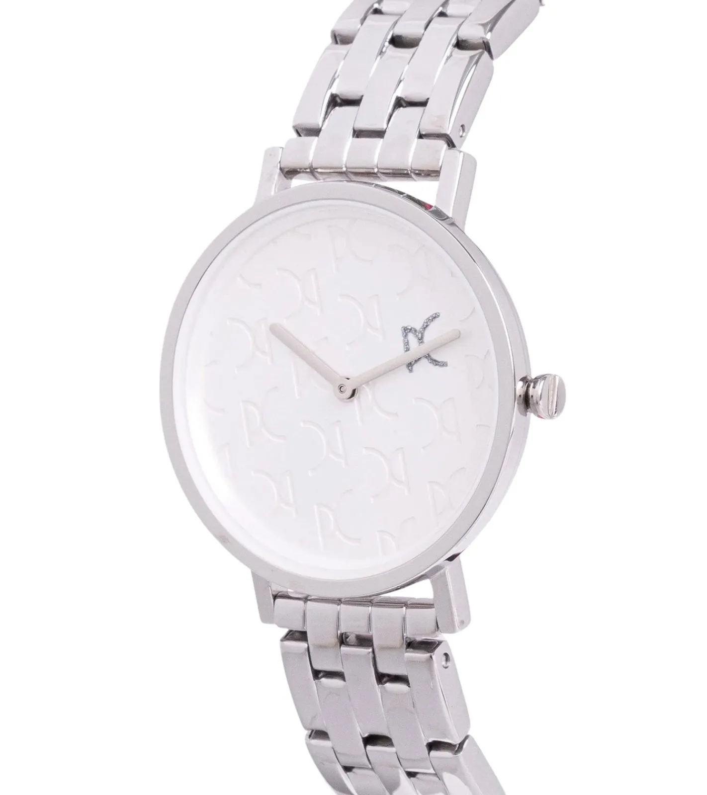 Damenuhren|Damenuhren*Pierre Cardin Damen Armband-Uhr mit Marken-Kürzel-Print analoge Quarz-Uhr 3ATM 31mm CBV.1539 Silber