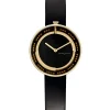 Damenuhren|Damenuhren*Pierre Cardin Damen Armband-Uhr schlichtes Ziffernblatt analoge Quarz-Uhr mit Leder-Armband 3ATM 33mm CMA.0002 Schwarz/Gold