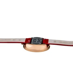 Damenuhren|Damenuhren*Pierre Cardin Damen Armband-Uhr modernes Ziffernblatt analoge Quarz-Uhr mit Leder-Armband 3ATM 32mm CMA.0007 Rot/Gold