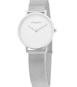 Damenuhren|Damenuhren*Pierre Cardin Damen Armband-Uhr analoge Quarz-Uhr mit Edelstahl-Armband 3ATM 31mm CBV.1508 Silber