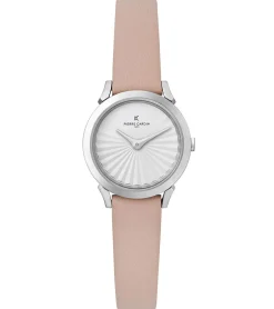 Damenuhren|Damenuhren*Pierre Cardin Damen Armband-Uhr Ziffernblatt analoge Quarz-Uhr mit Leder-Armband 3ATM 27mm CPI.2506 Rosa/Weiß/Silber
