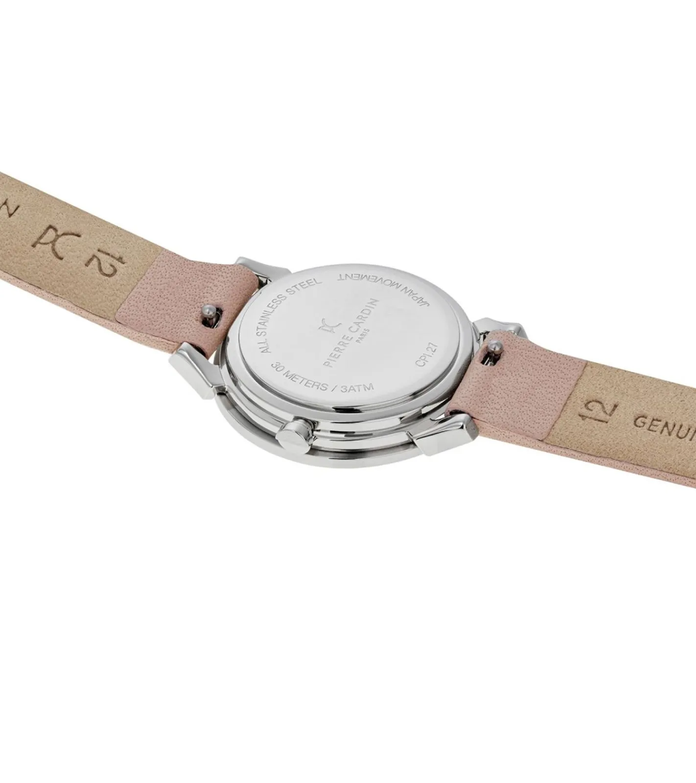 Damenuhren|Damenuhren*Pierre Cardin Damen Armband-Uhr Ziffernblatt analoge Quarz-Uhr mit Leder-Armband 3ATM 27mm CPI.2506 Rosa/Weiß/Silber