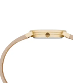 Damenuhren|Damenuhren*Pierre Cardin Damen Armband-Uhr schlichtes Ziffernblatt analoge Quarz-Uhr mit Leder-Armband 3ATM 27mm CPI.250 Beige, Schwarz, Weiß, Rosa