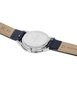 Damenuhren|Damenuhren*Pierre Cardin Damen Armband-Uhr Ziffernblatt analoge Quarz-Uhr mit Leder-Armband 3ATM 27mm CPI.2513 Blau/Weiß/Silber