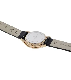 Damenuhren|Damenuhren*Pierre Cardin Damen Armband-Uhr Zweizeiger-Uhr analoge Quarz-Uhr mit Leder-Armband 3ATM 27mm CPI.2501 Schwarz/Rose-Gold