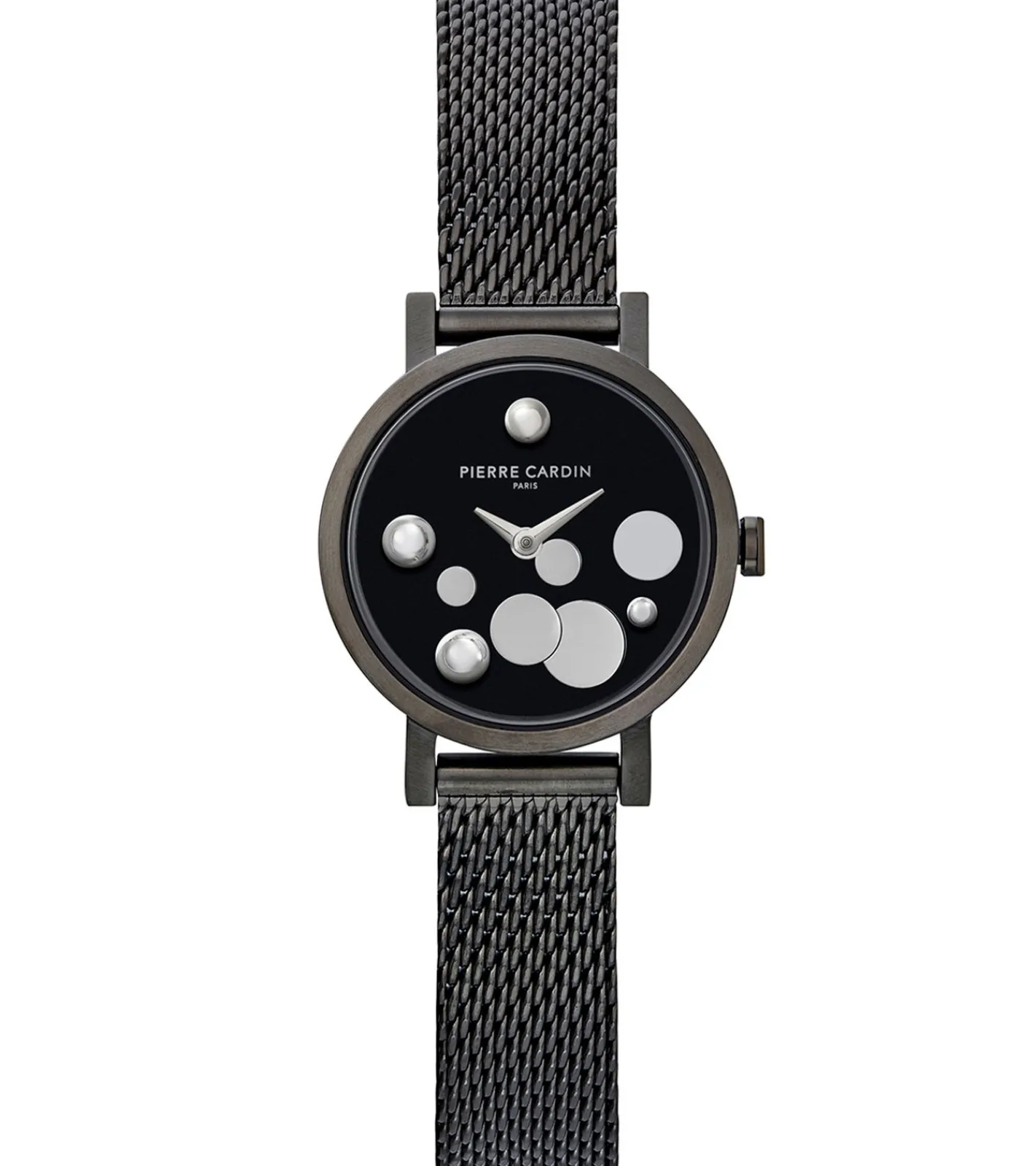 Damenuhren|Damenuhren*Pierre Cardin Damen Armband-Uhr Ziffernblatt mit silbernen Kreis-Details analoge Quarz-Uhr mit Edelstahl-Armband 3ATM 27mm CCM.0500 Grau