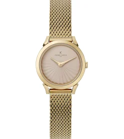 Damenuhren|Damenuhren*Pierre Cardin Damen Armband-Uhr schlichtes Ziffernblatt analoge Quarz-Uhr mit Edelstahl-Armband 3ATM 27mm CPI.2522 Gold