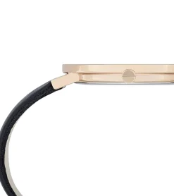 Damenuhren|Damenuhren*Pierre Cardin Damen schlichte Armband-Uhr analoge Quarz-Uhr mit Leder-Armband 3ATM 39mm CBV.1014 Schwarz/Weiß/Gold