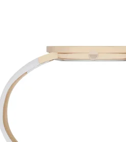 Damenuhren|Damenuhren*Pierre Cardin Damen schlichte Armband-Uhr analoge Quarz-Uhr mit Leder-Armband 3ATM 39mm CBV.1012 Weiß/Gold