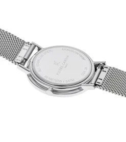 Damenuhren|Damenuhren*Pierre Cardin Damen schlichte Armband-Uhr analoge Quarz-Uhr mit Edelstahl-Armband 3ATM 39mm CBV.1006 Silber