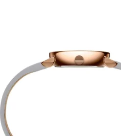 Damenuhren|Damenuhren*Pierre Cardin Damen Zweizeiger-Armband-Uhr Ziffernblatt mit silbernen Kreis-Details analoge Quarz-Uhr mit Leder-Armband 3ATM 27mm CCM.0506 Grau/Rose-Gold