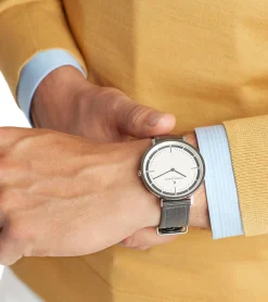 Herrenuhren|Herrenuhren*Pierre Cardin Herren Armband-Uhr analoge Quarz-Uhr mit Textil-Armband 3ATM 41mm CBV.1024 Grau/Silber